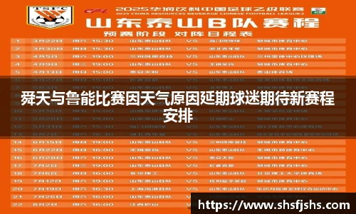 舜天与鲁能比赛因天气原因延期球迷期待新赛程安排